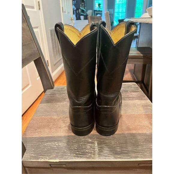 Justin Black Leather Mens 10” Corona Roper Boots sz 8-1/2EE EUC main image 4